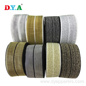 2cm gold or silver color fold over elastic